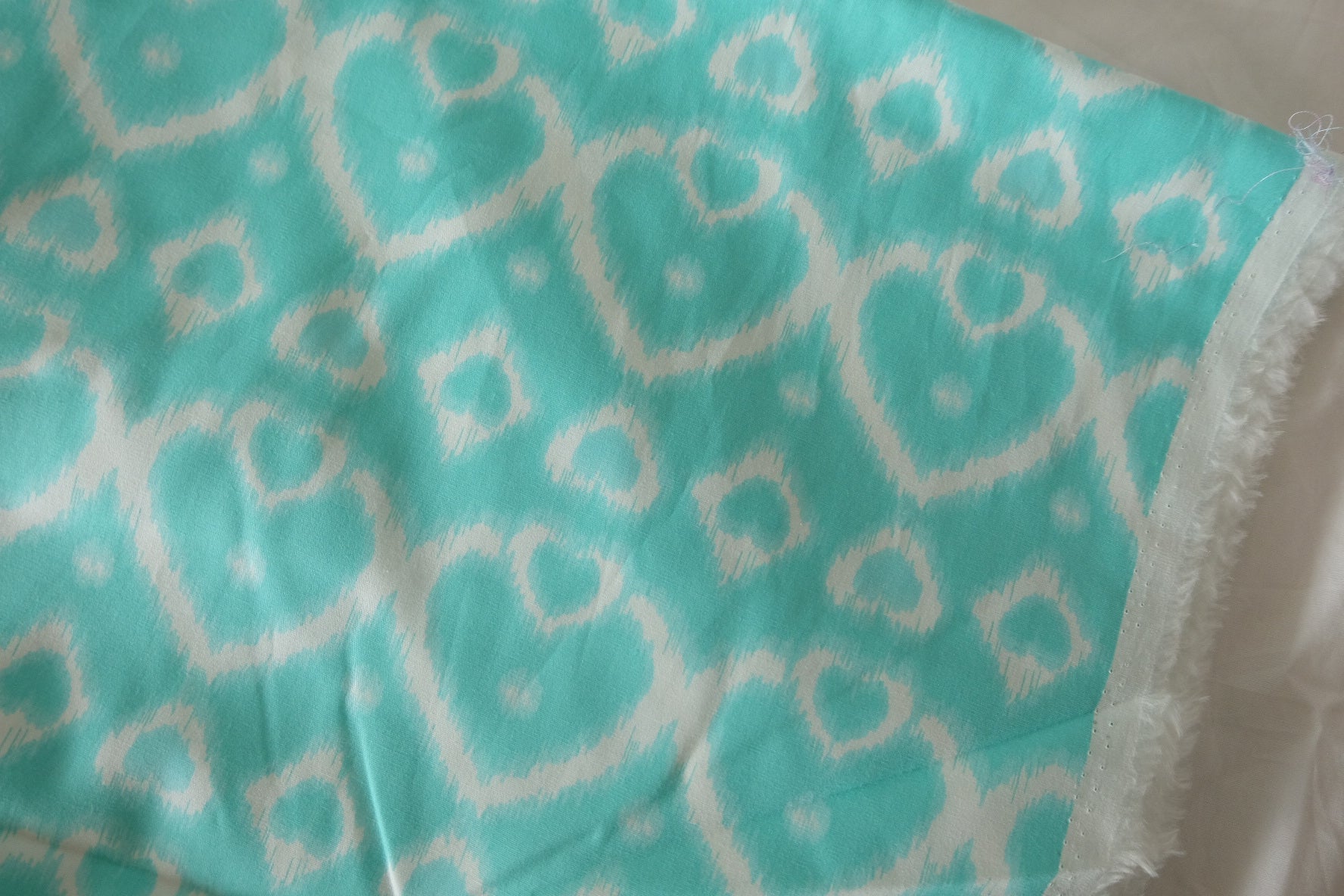 Aqua Ikat Floral Cotton Lawn – 2.19 yd
