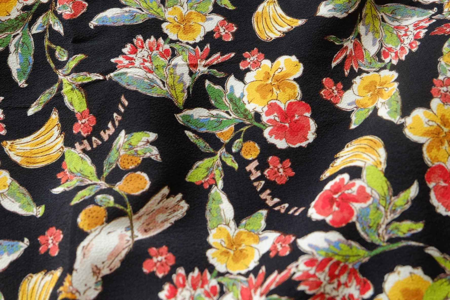 Tropical Bird Rayon Jacquard Satin Fabric, Textured Silky Dress Weight, 2.19 Yards