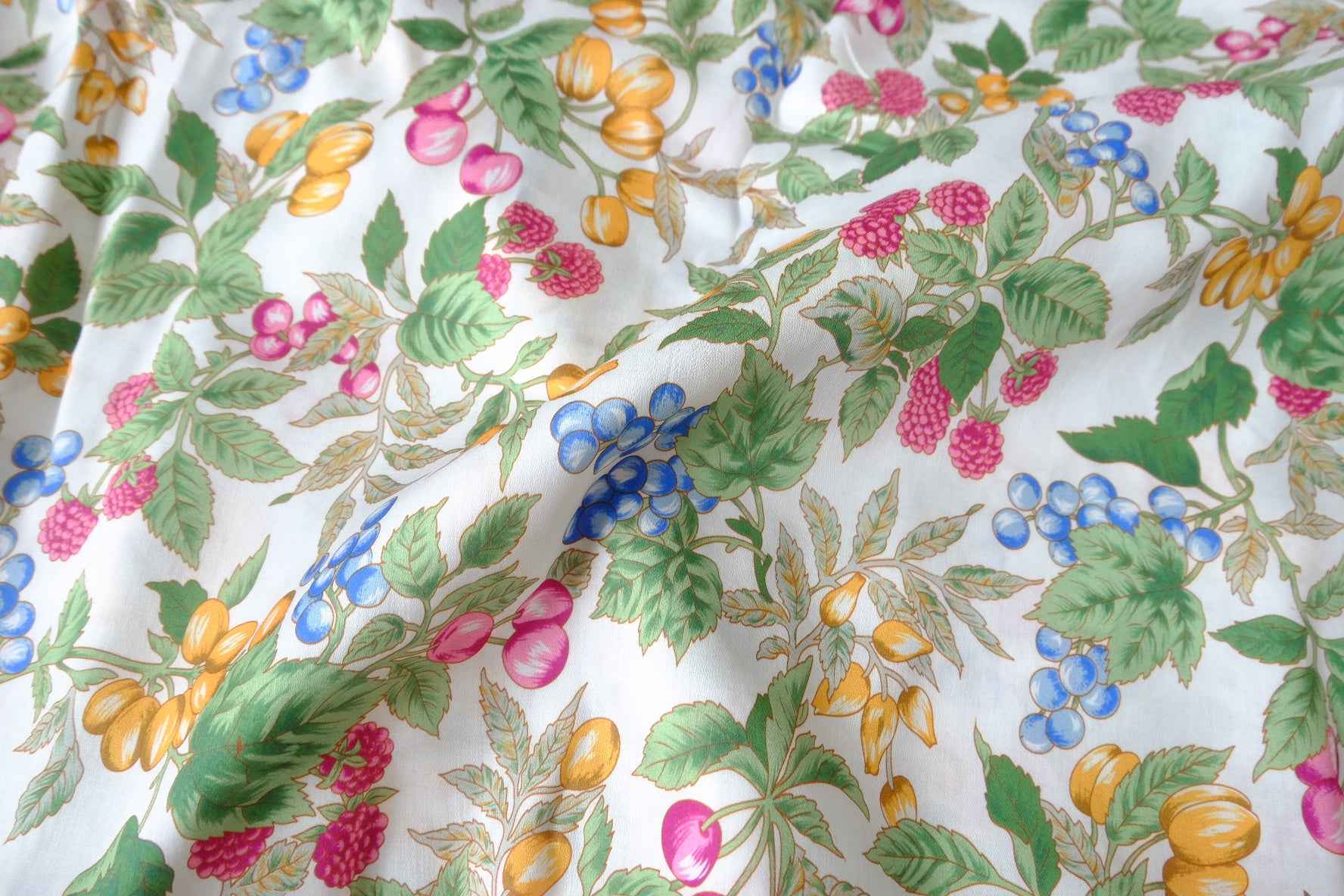 Silky Berry Garden Cotton Sateen Fabric — 2.19 yd