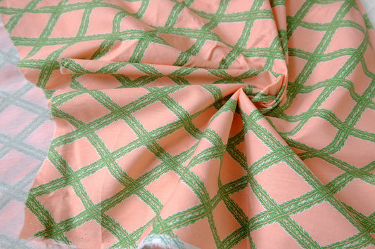Pink Geometric Cotton Poplin Fabric – Crisp Graphic Summer Cotton (1.64 yards)