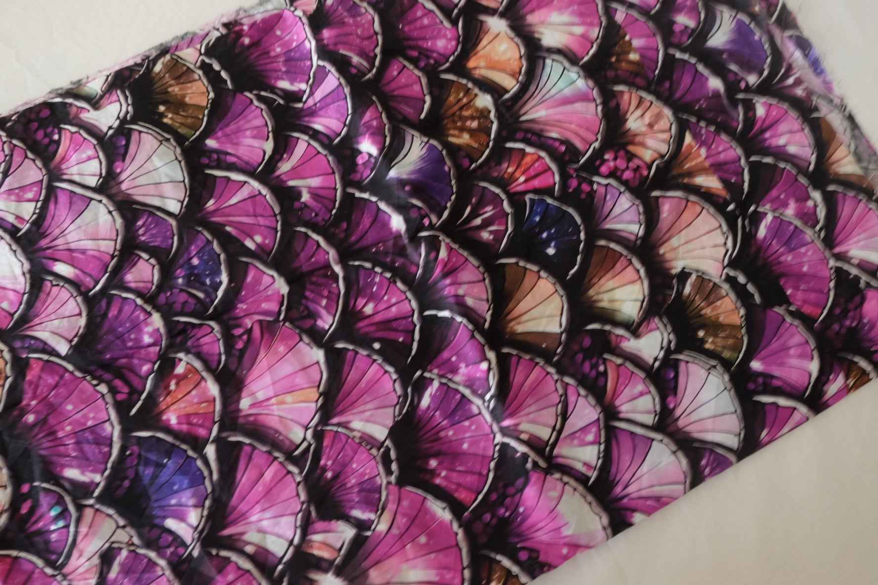 Purple Shell Scale Cotton Lawn Fabric – 2.2 yd