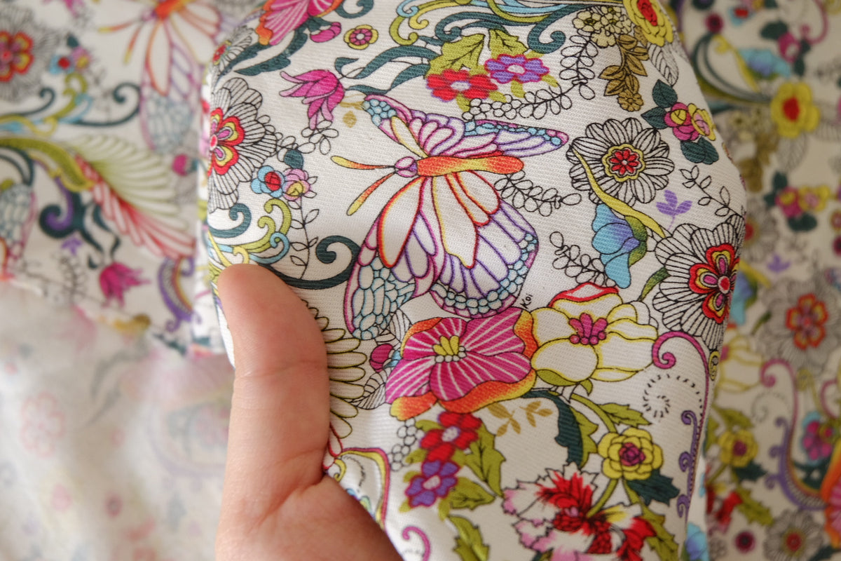 Butterfly Garden Cotton Rayon Twill – 2.2 yd