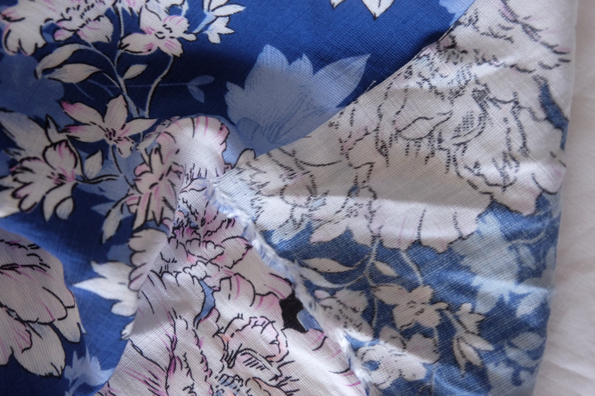 Blue Peony Garden Tencel Ramie Blend – 3.28 yd