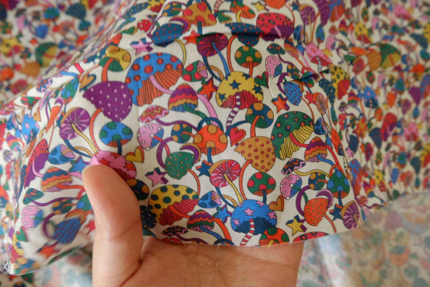 Mushroom Cotton Lawn Fabric – 2.2 yd
