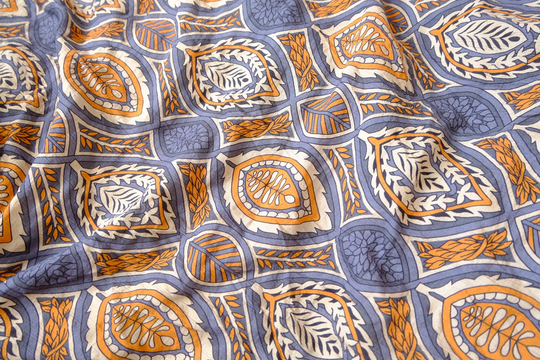 Dusty Blue Botanical Tencel Cotton, 2.7 Yards