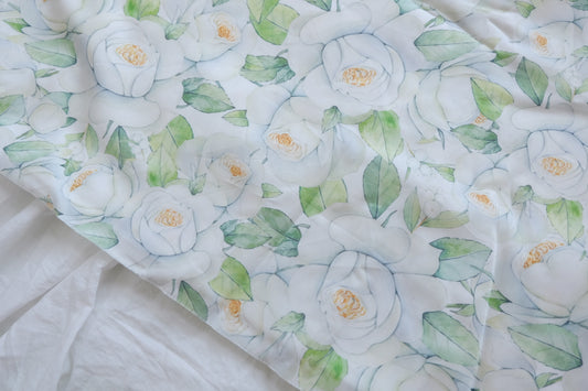 White Camellia Drapey Twill Tencel Fabric - 3.28 yd