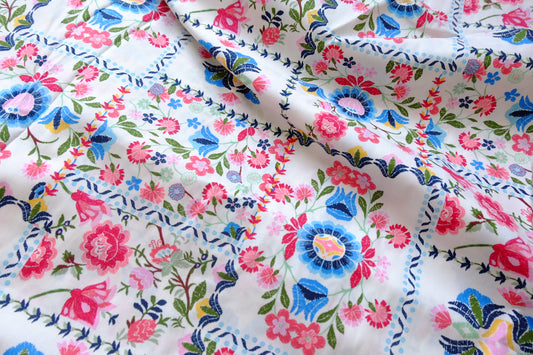 Bright Vacation Floral Lightweight Cotton Poplin — 3.28 yd