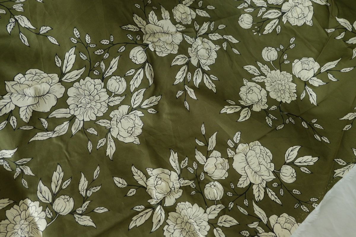 Olive Botanical 60s Cotton Poplin — 3.28 yd
