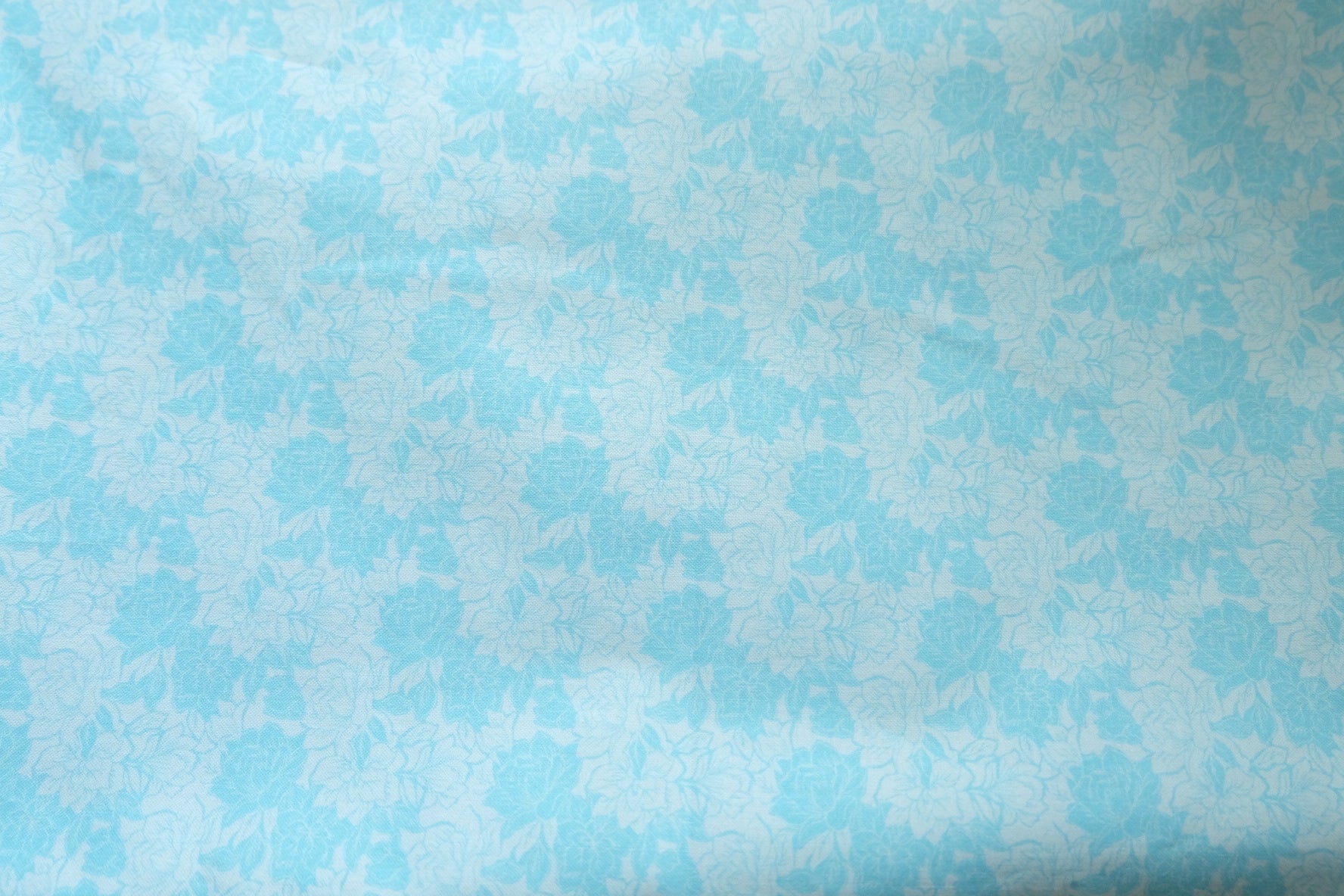 Soft Blue Floral Cotton, 3.3 Yards