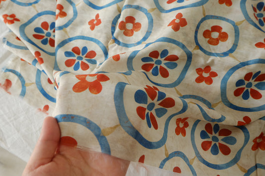 Folk Floral Cotton Nylon Blend – 1.6 yd