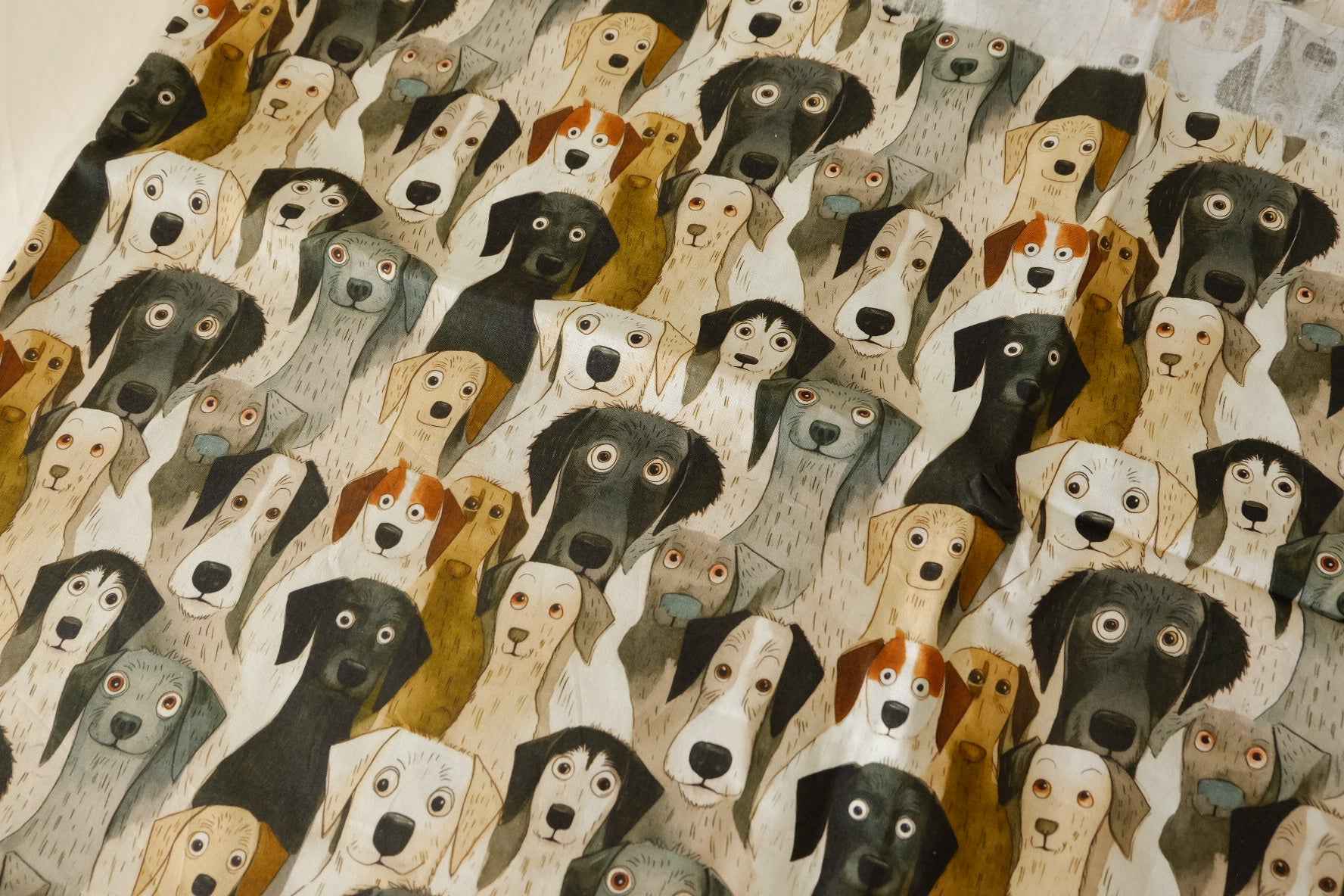 Dog Portrait Cotton Fabric – 2.2 yd