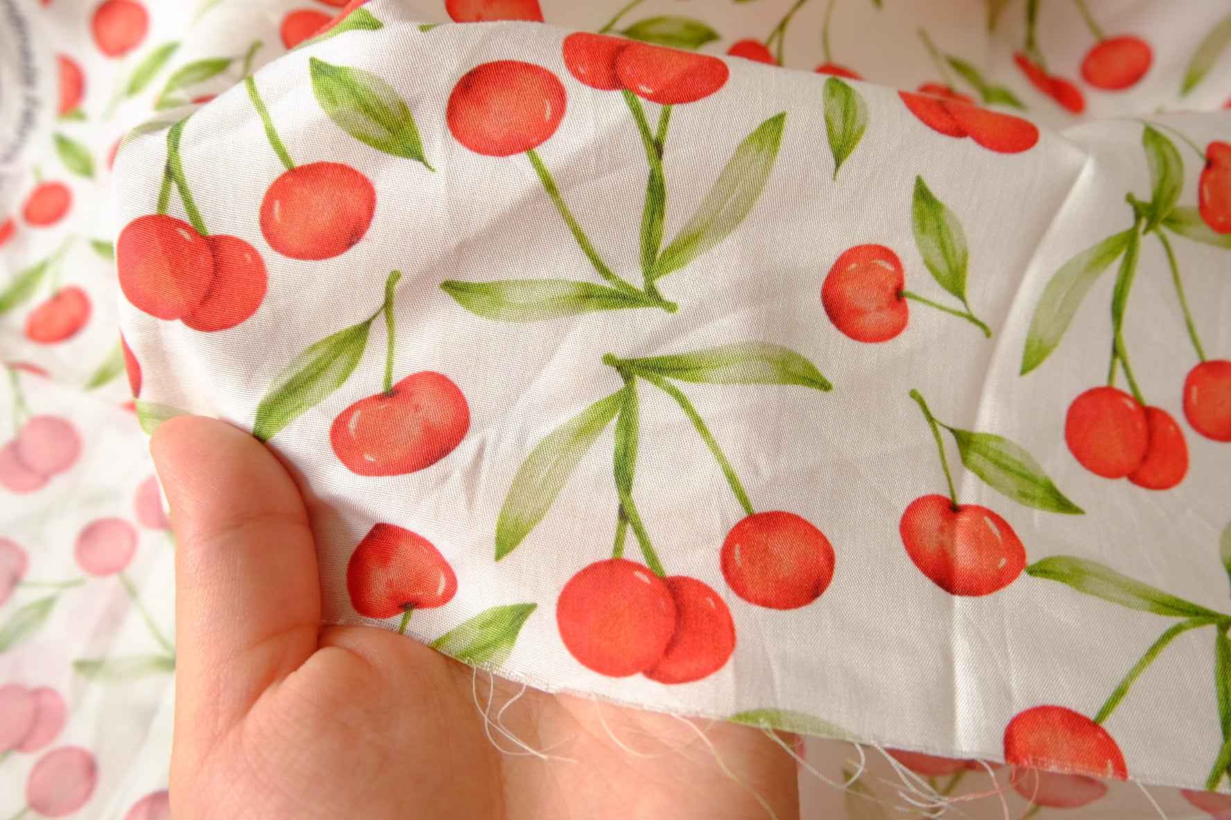 Cherry Print Tencel Fabric - 2.19 yd