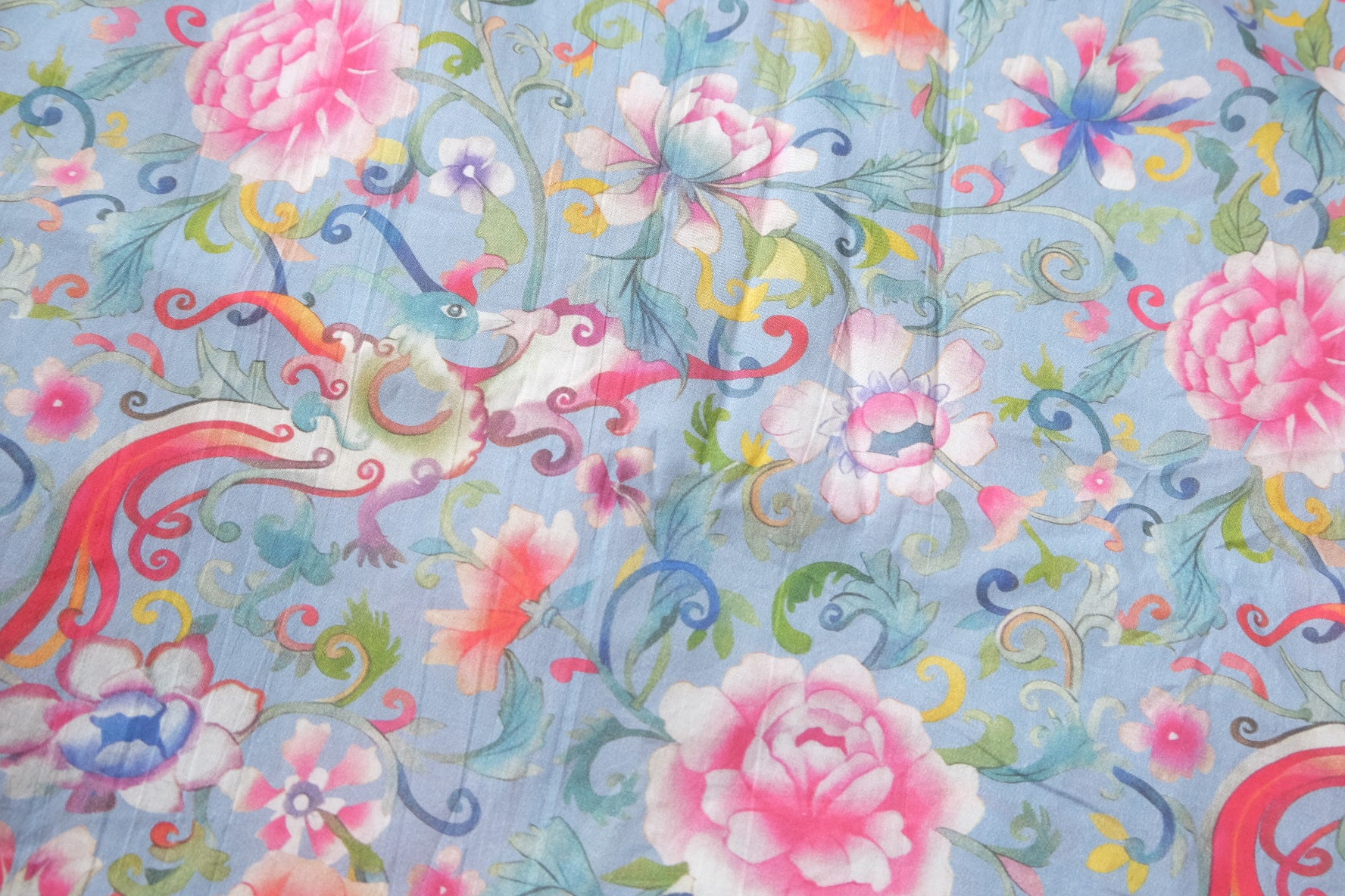 Fantasy Floral Bird Cotton Fabric – Soft 40s Summer Dress Fabric (2.19 yards)