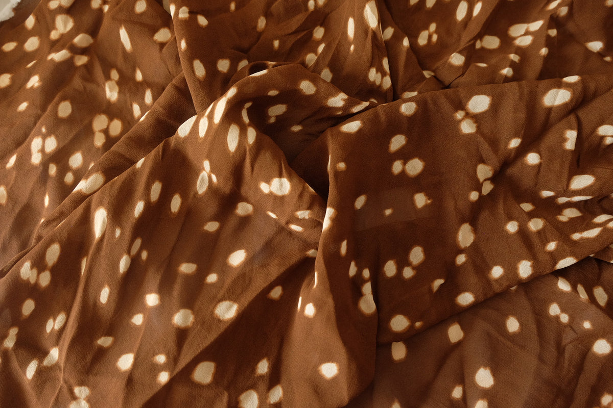 Little Fawn – Caramel Spotted Viscose Fabric – 2.19 / 3.17 yd