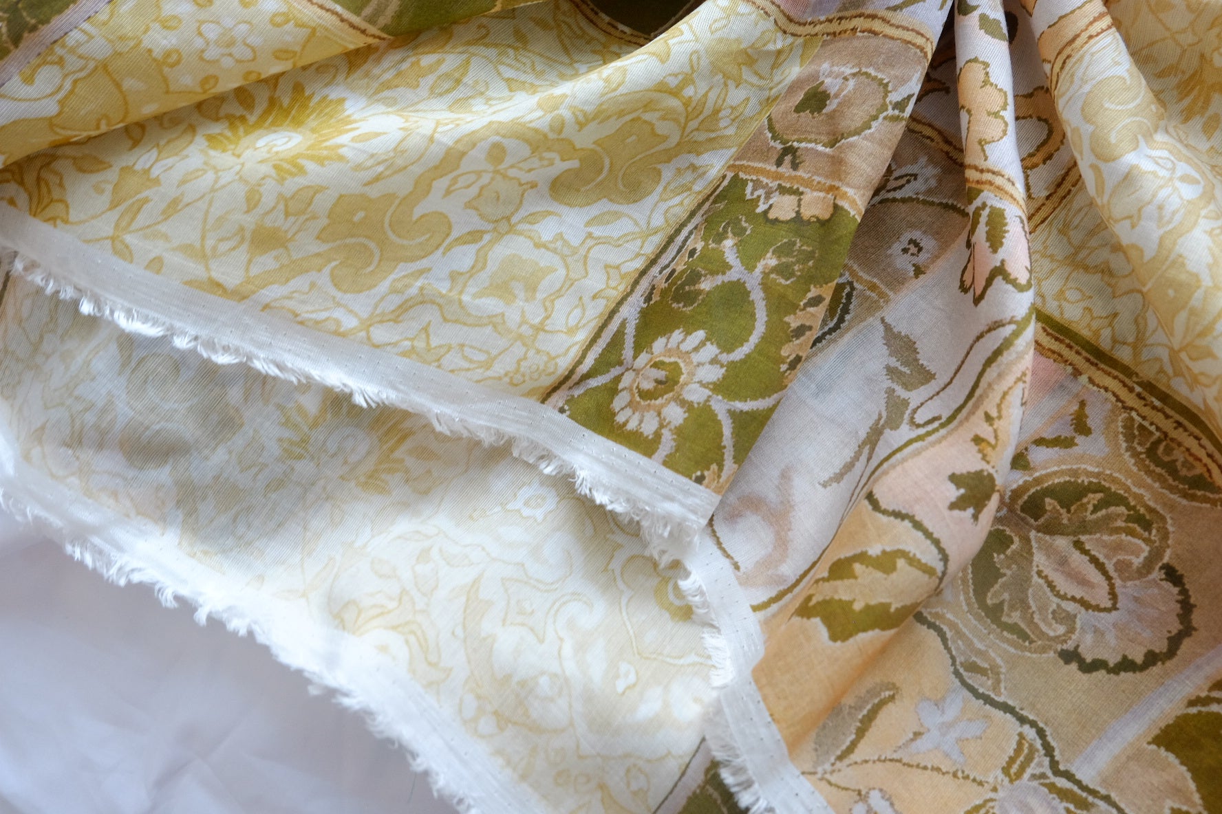 Silk Tencel Linen Patchwork Print Fabric - 3.28 yd