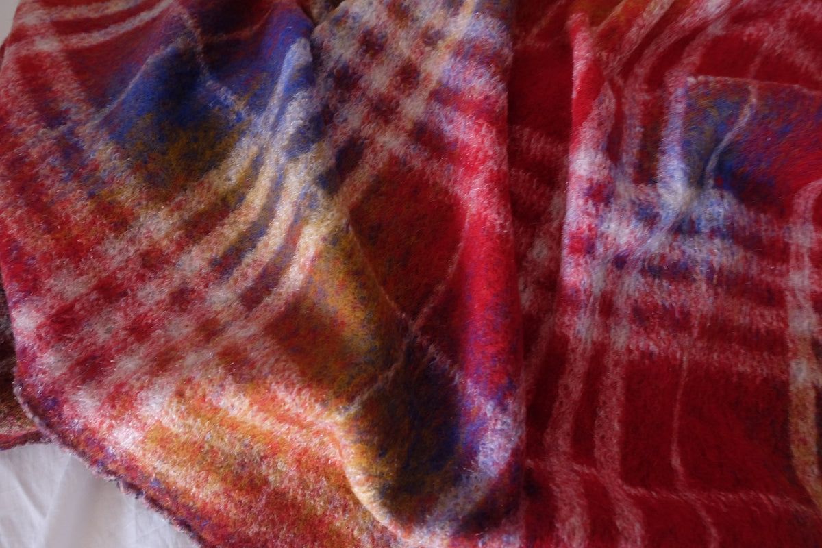 Autumn Carnival – Colorful Plaid Wool Blend Coating Fabric | 1.6 Yards