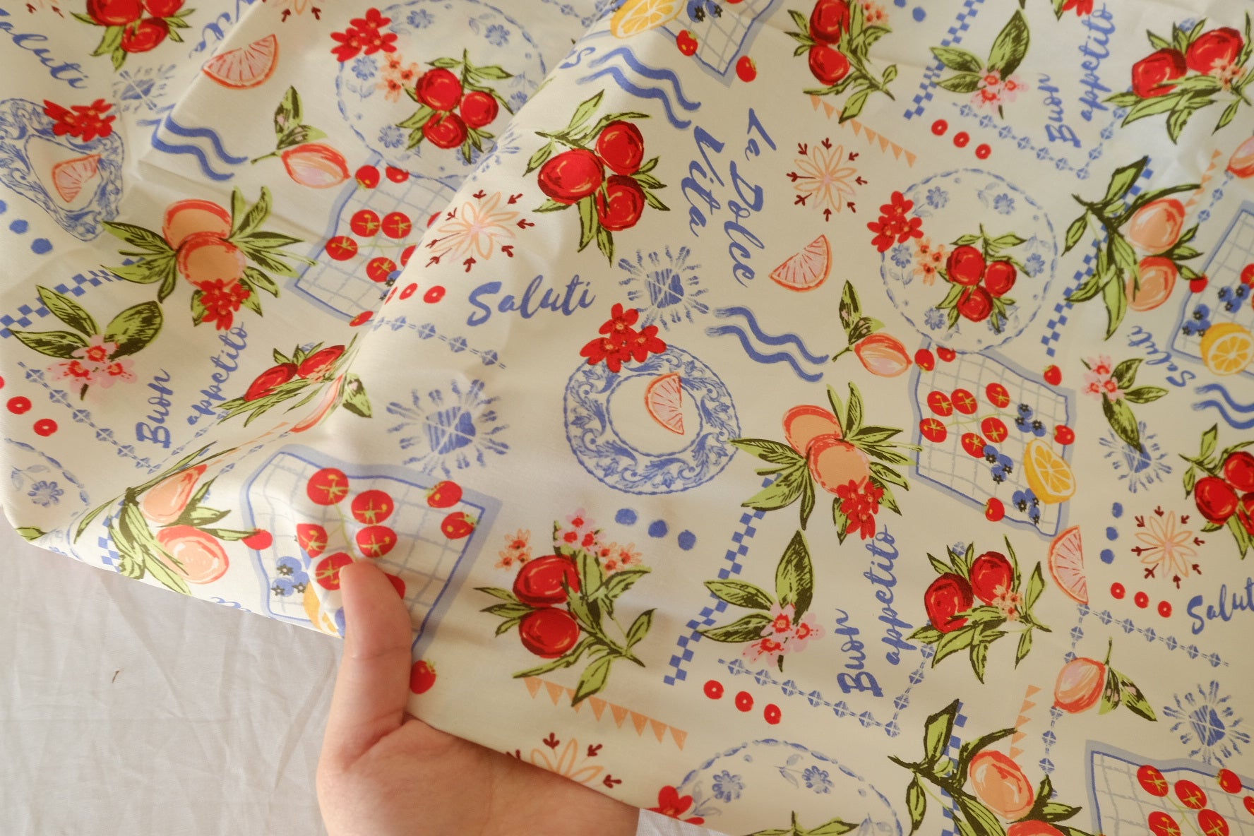 Italian Kitchen Stretch Cotton Poplin Fabric – 3.3 yd