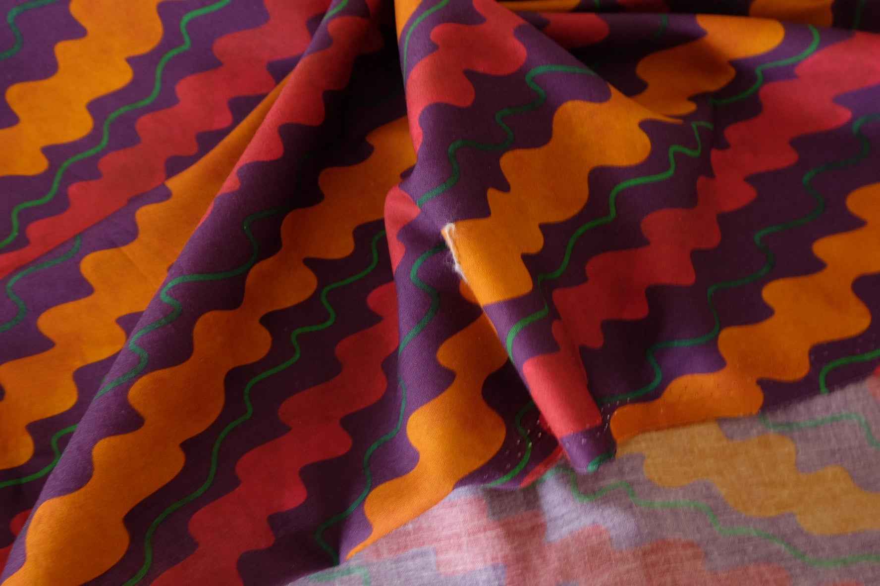 Retro Psychedelic Wave Stripe Cotton Fabric-2.2 yd