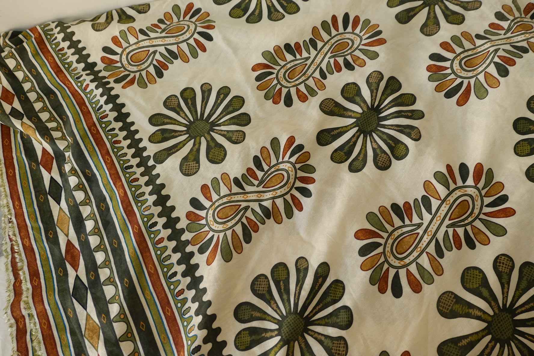 Border Print Lyocell Linen Fabric – 3.3 yd
