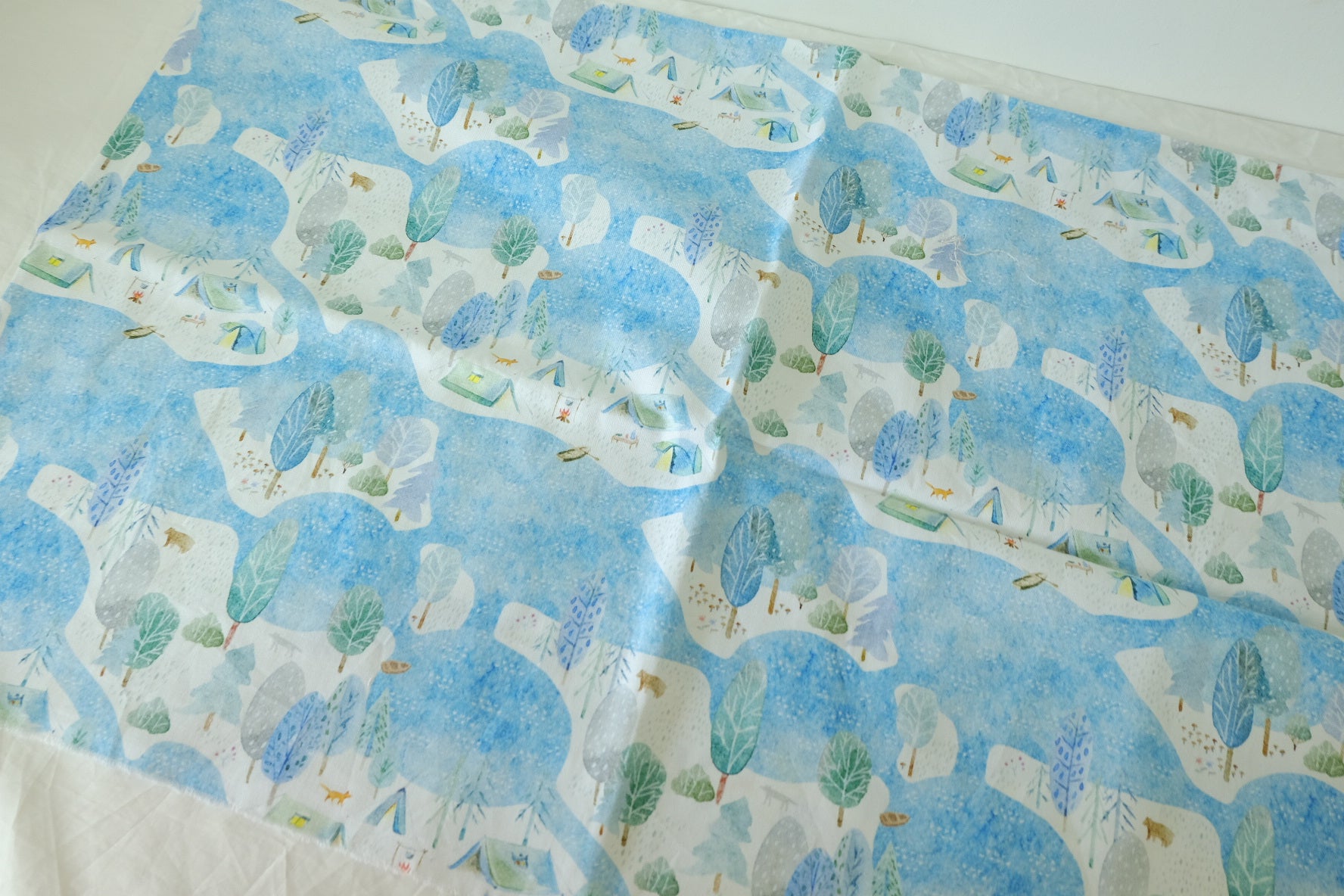 Blue Forest Camping Cotton Canvas Fabric – 0.9 yd