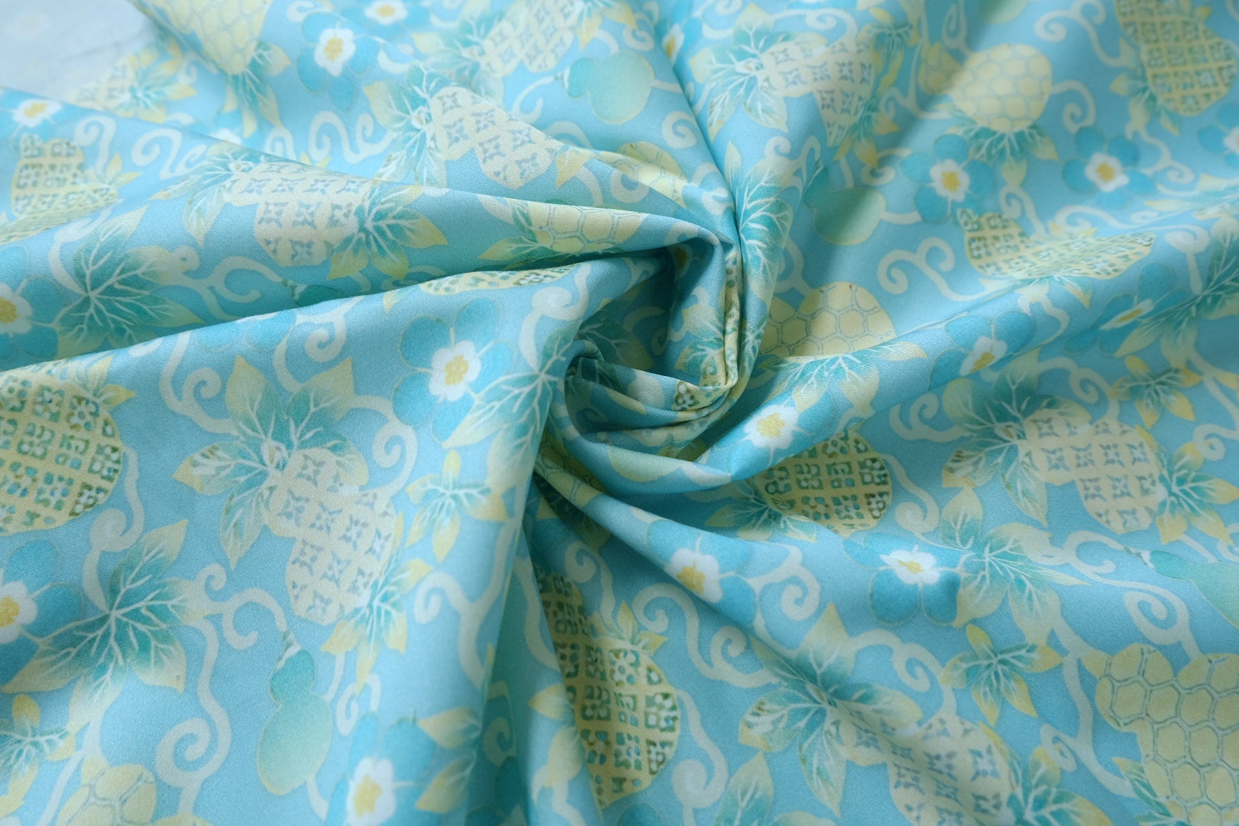 Sky Stretch Cotton Sateen Fabric - 1.64 yd