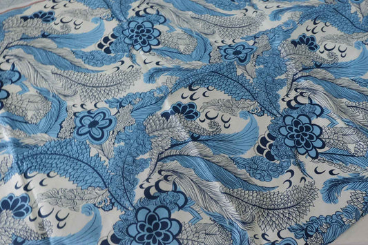 Blue Botanical Garden Cotton Lawn – 2.2 yd / 3.3 yd