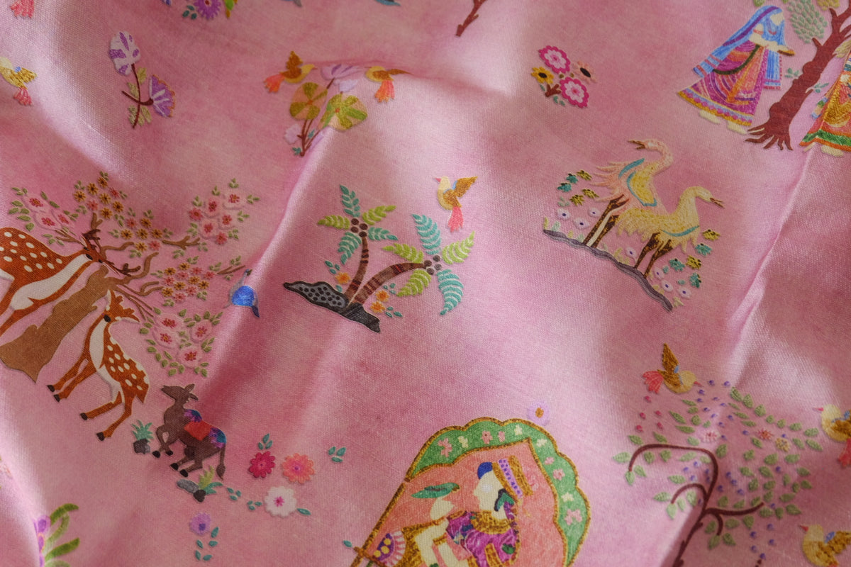 Pink Storybook Acetate Lyocell Satin – 2.2 yd