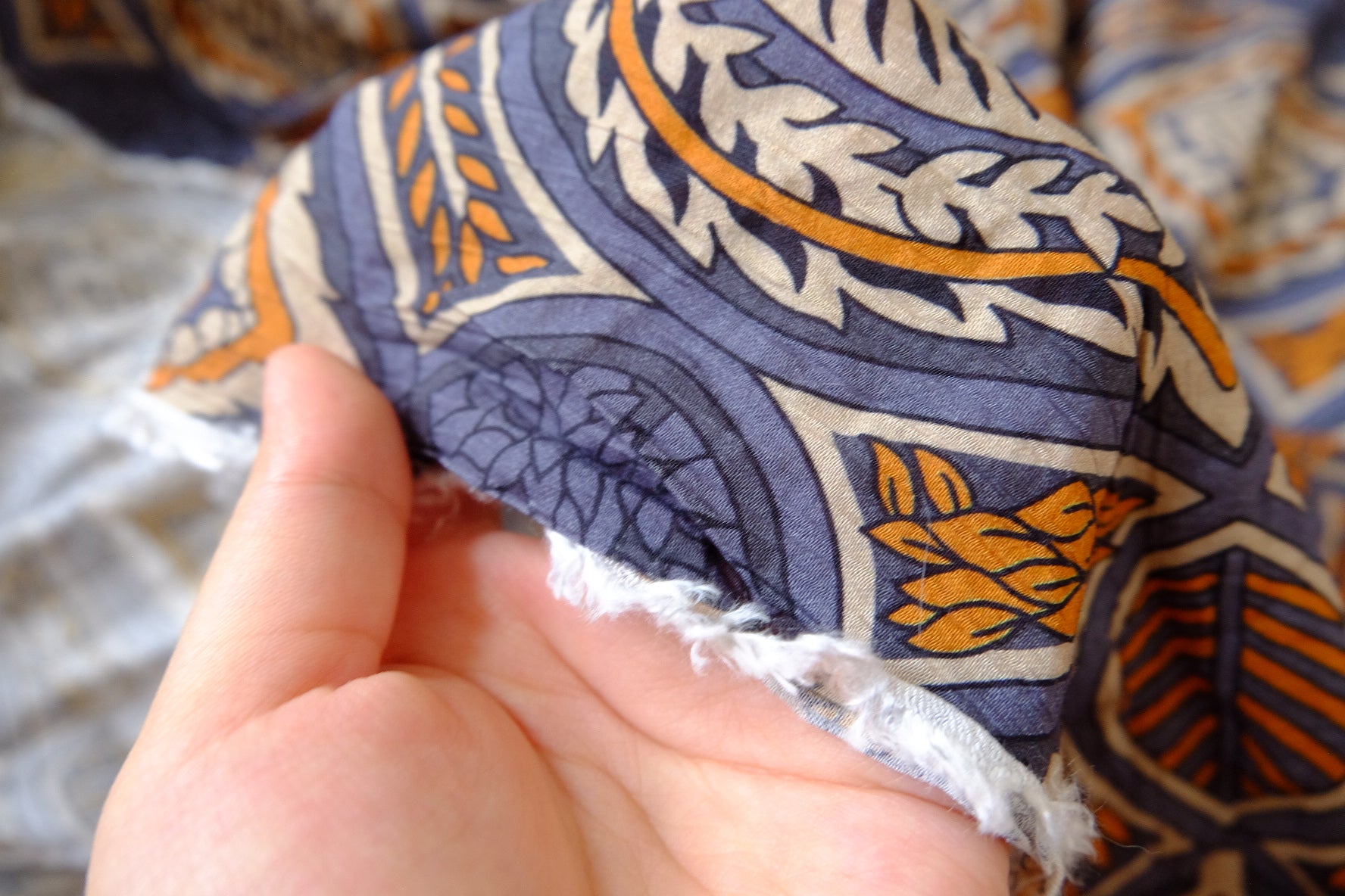 Dusty Blue Botanical Tencel Cotton, 2.7 Yards