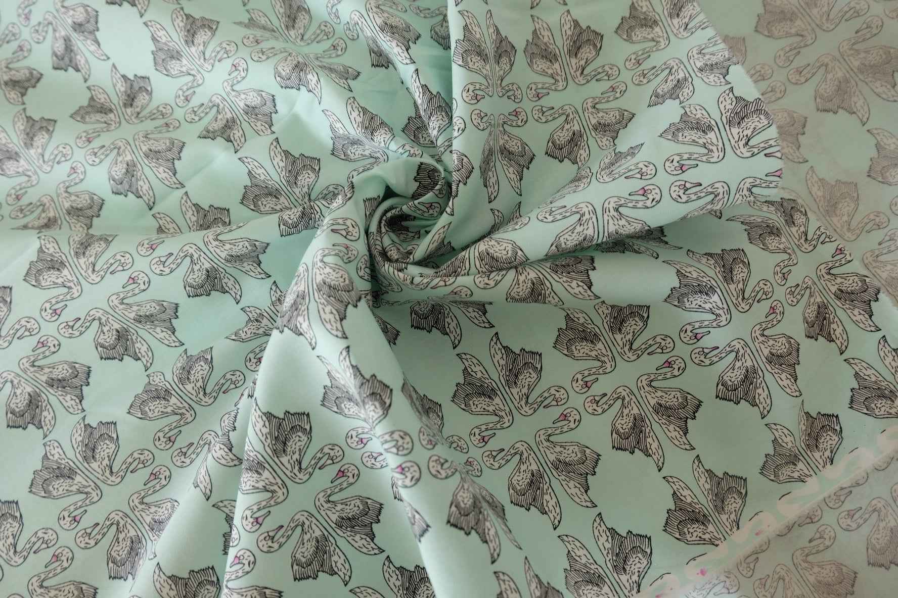 Storybook Swan Cotton Poplin Fabric – 2.2 yd