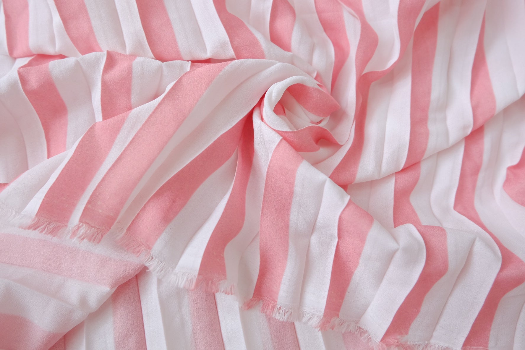 Pink and White Pleated Fabric for Skirts 2.7 Yards