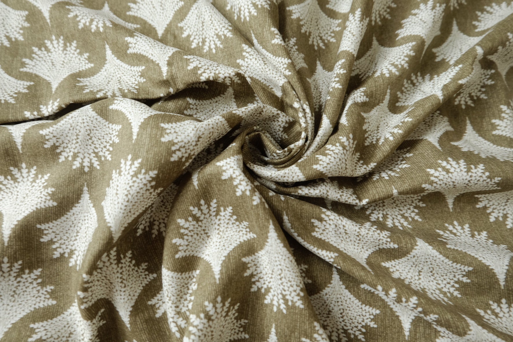 Olive Botanical Ramie Cotton Fabric - 2.73 yd
