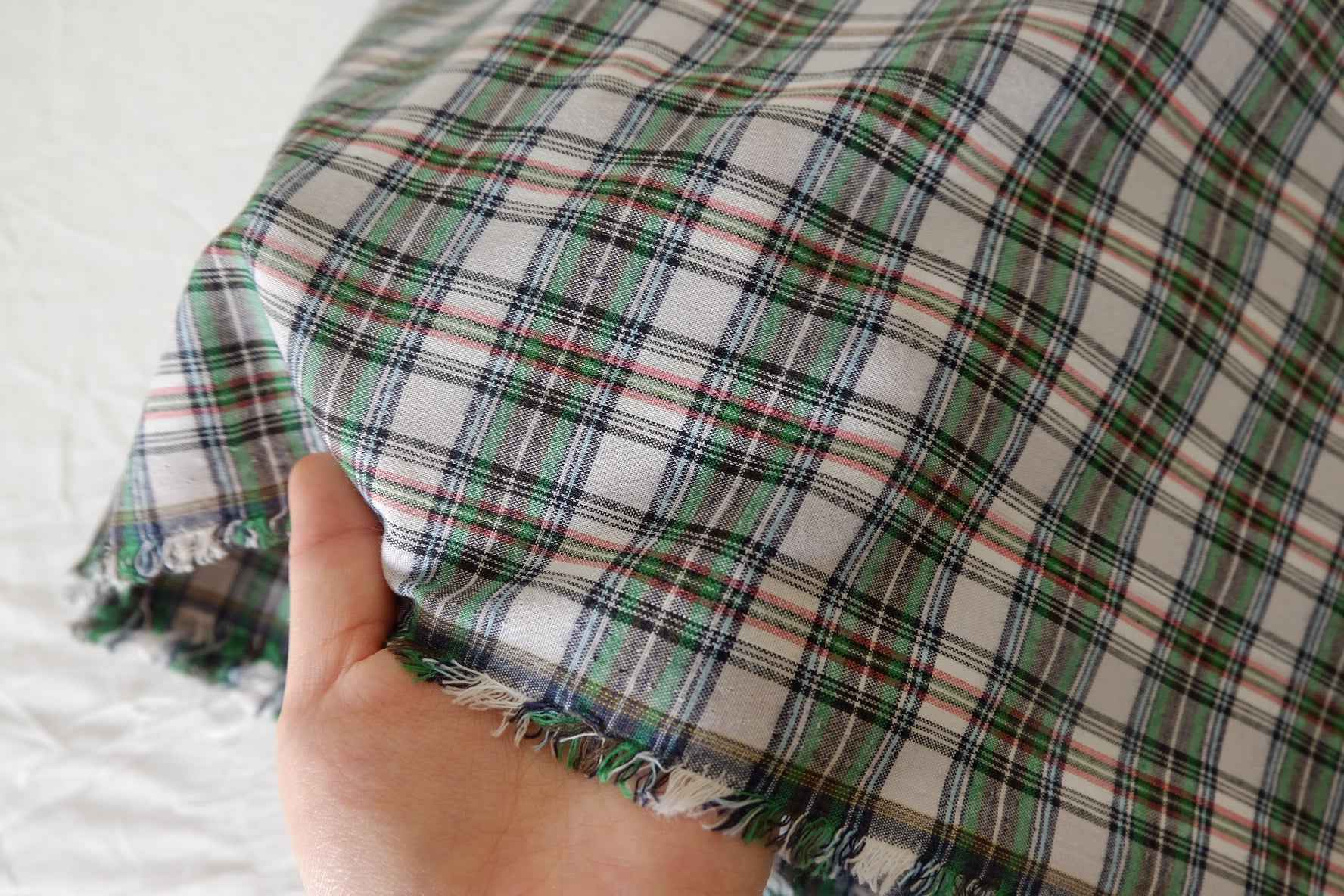 Green Yarn-Dyed Cotton Plaid — 3.28 yd