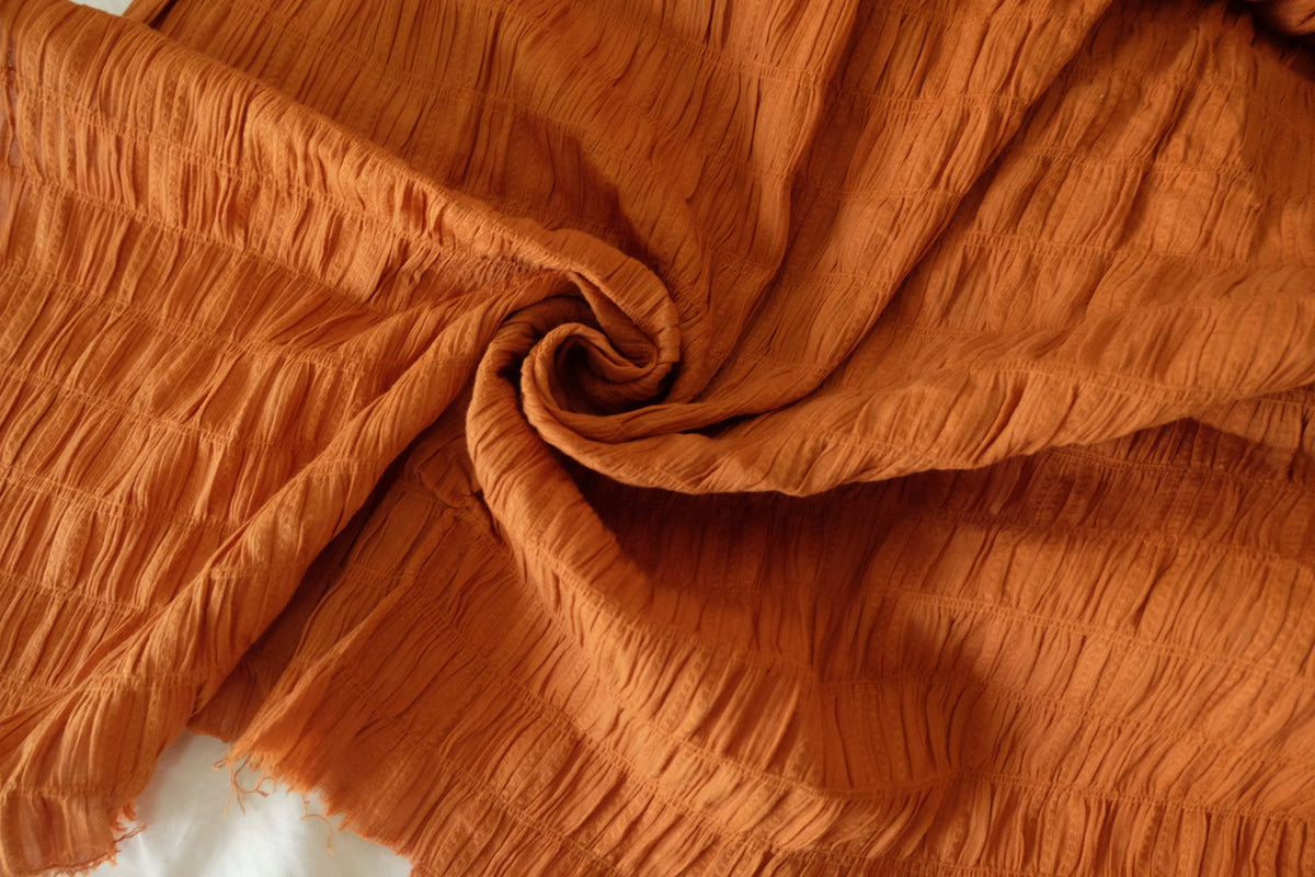 Burnt Orange Crinkle Cotton – 1.6 yd