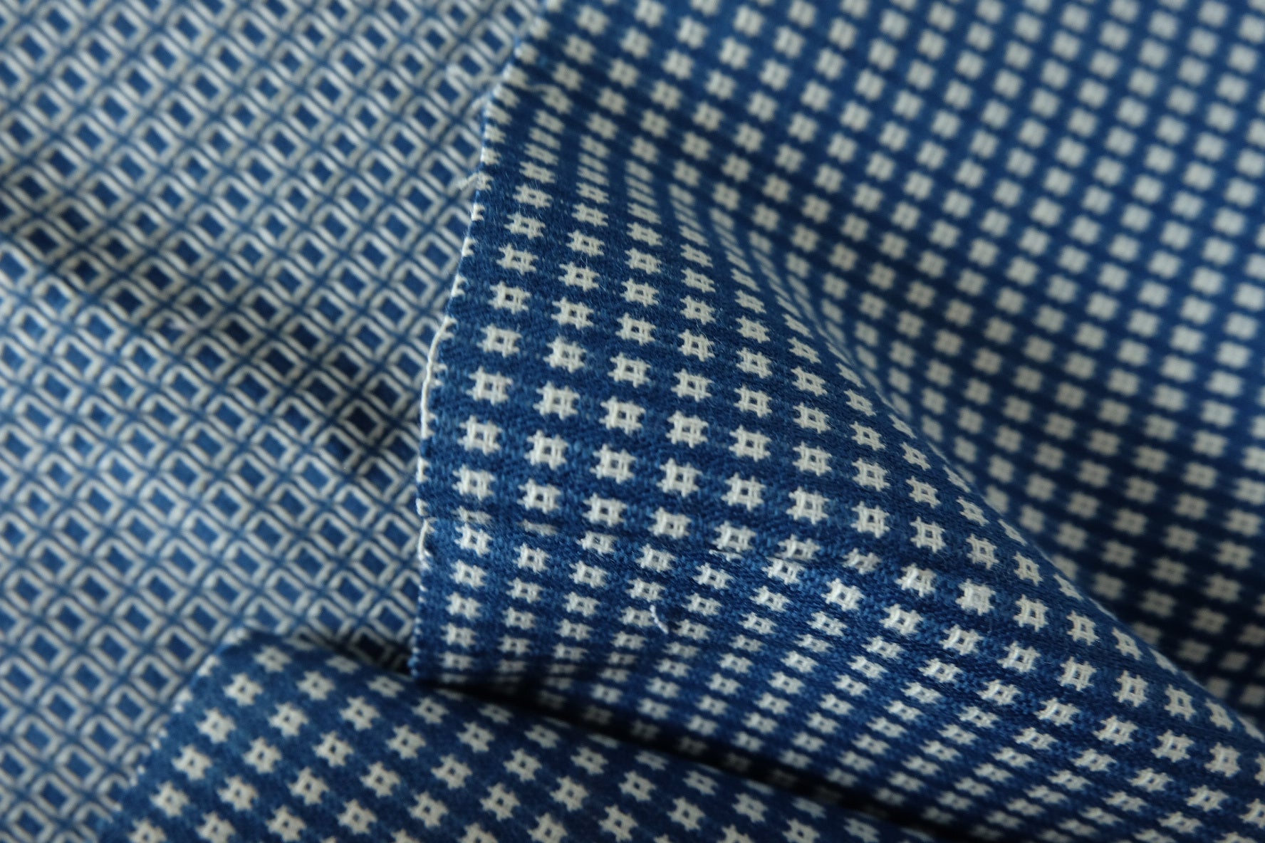 Textured Blue Cotton Denim Fabric – 1.64 yd