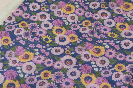 Purple Wildflower Cotton Lawn Fabric – 2.6 yd