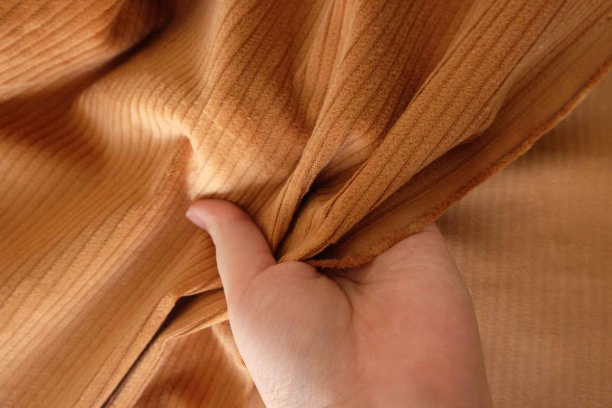 Warm Caramel Soft Cotton Corduroy Fabric – 1.9 yd