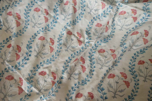 Pink Floral Vine Cotton Nylon Fabric – 3.3 yd