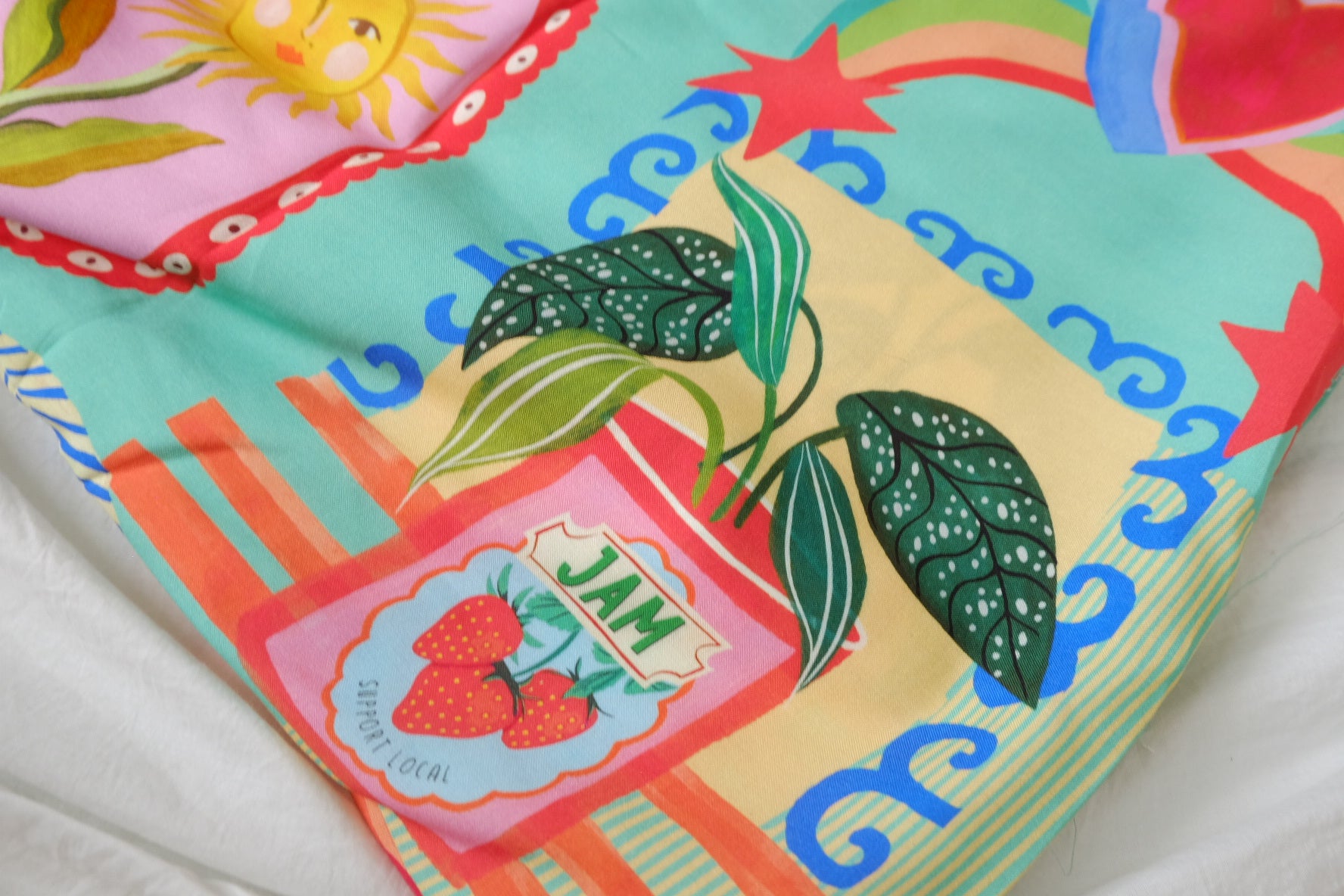 Seahorse Resort Scarf Print Rayon Challis — 3.28 yd