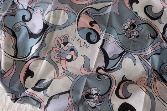 Vintage Swirl Floral Cotton Voile Fabric – 3.3 Yards