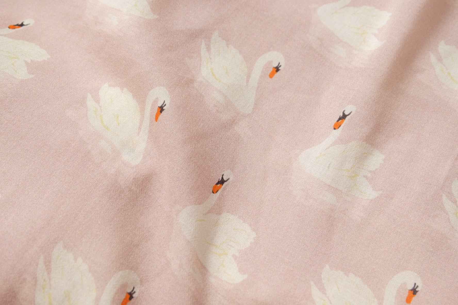 Pink Swan Cotton Gauze Fabric, Soft Sheer Lightweight Blouse Weight, 1.64/2.2 Yards