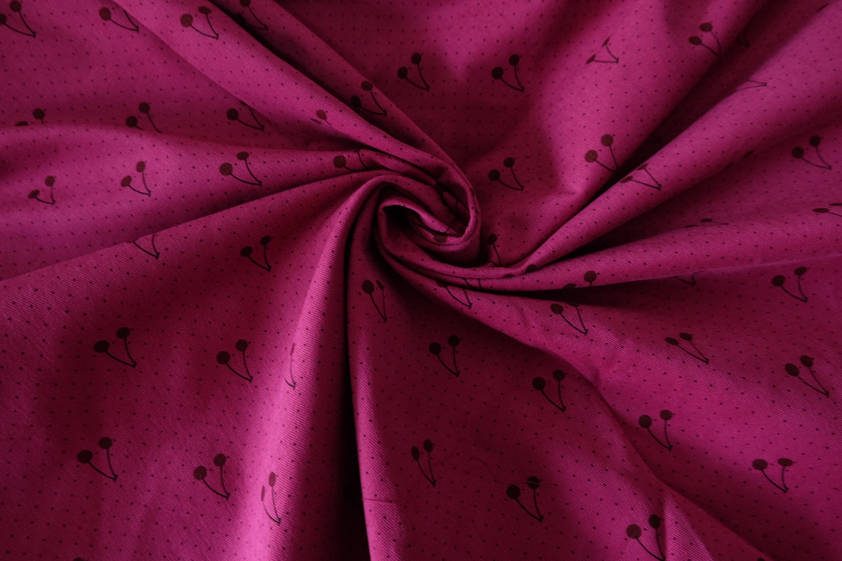 Berry Cherry – Magenta Cotton Twill Fabric | 2.7 Yards