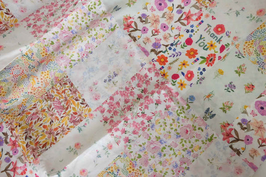 Floral Patchwork Cotton Lawn Fabric – 3.3 yd