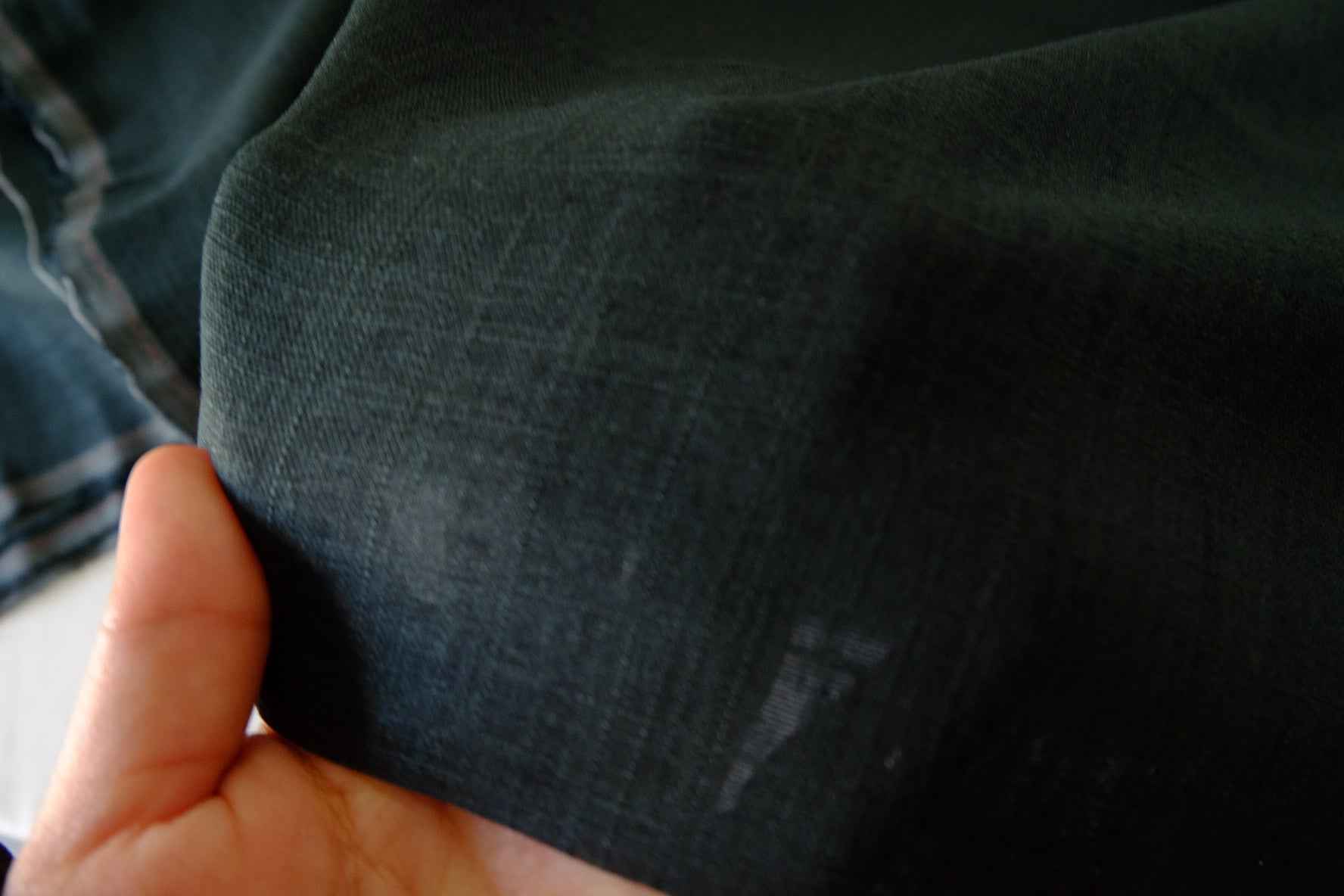 Dark Green Linen Cotton Fabric – 2.2 yd