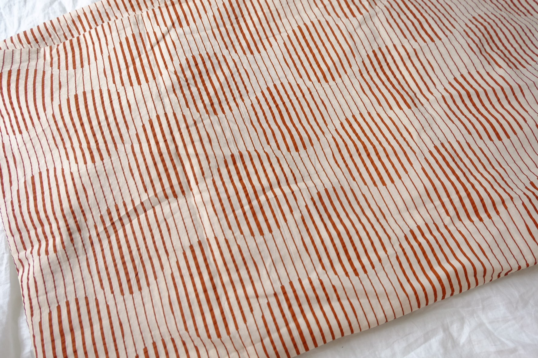Caramel Stripe Textured Cotton Poplin — 3.28 yd