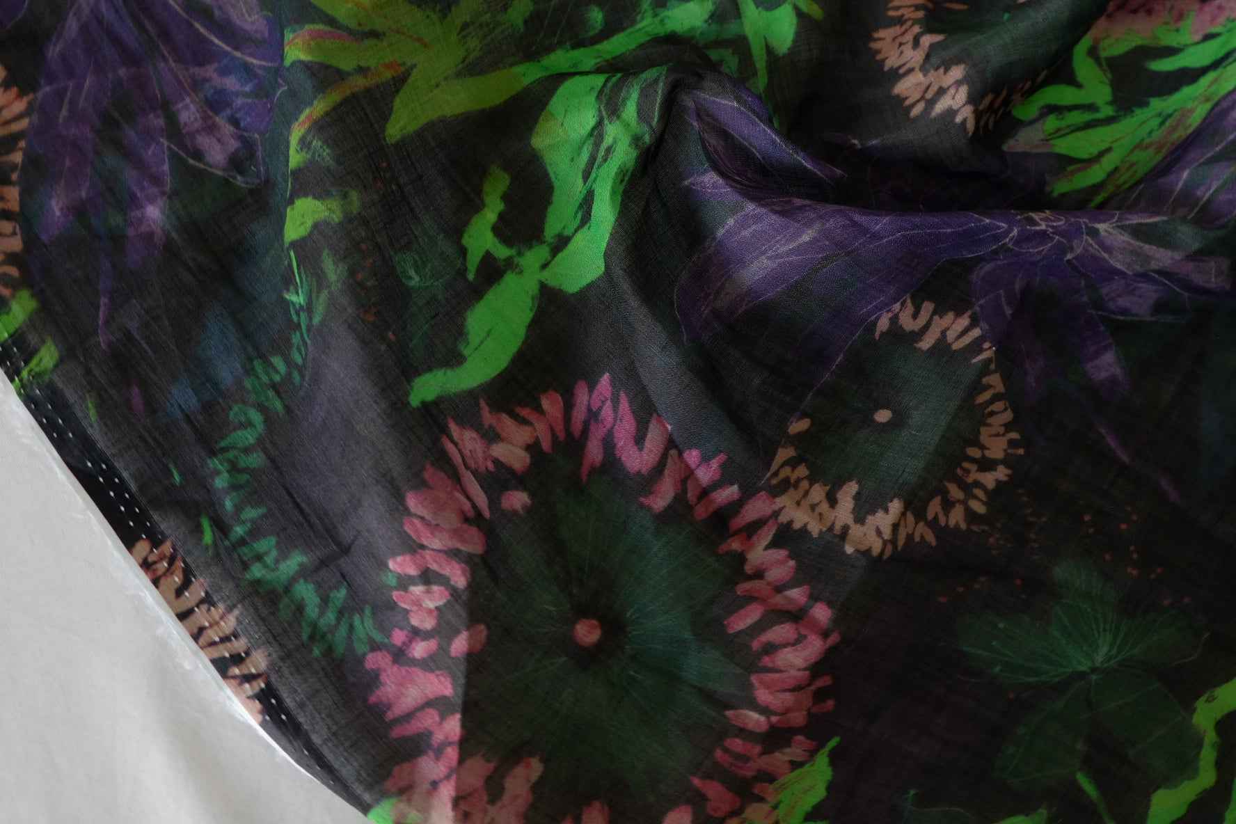 Dark Botanical Ramie Fabric – 1.7 yd