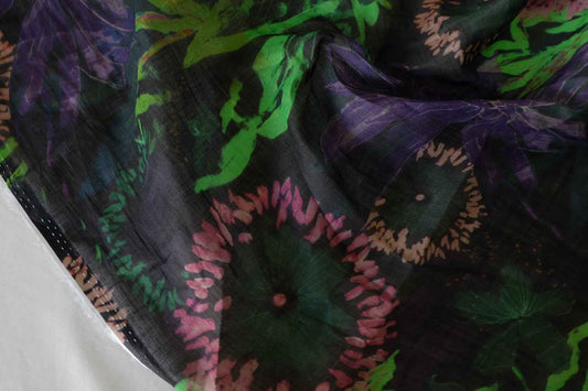 Dark Botanical Ramie Fabric – 1.7 yd