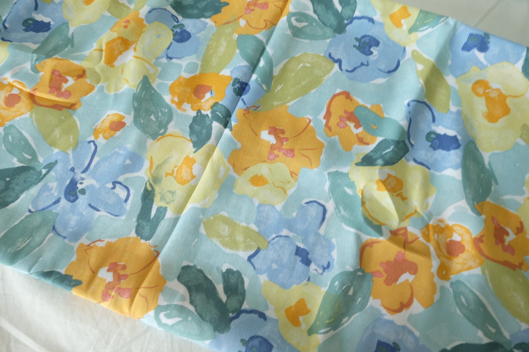 Pastel Watercolor Floral Rayon Viscose Fabric – 3.3 yd