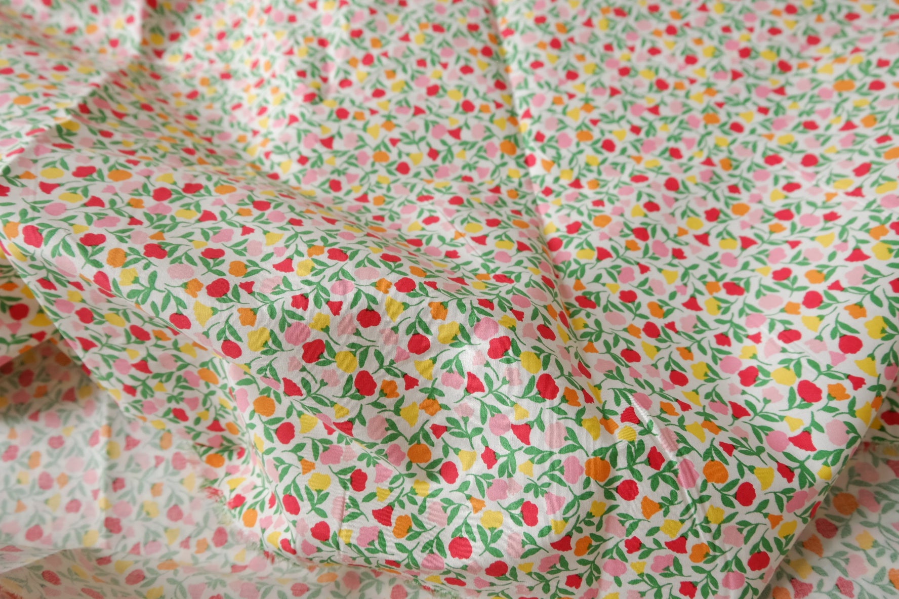 Cheerful Meadow Floral Cotton Fabric - 1.64 yd