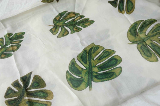 Monstera Leaf Tencel Ramie-Blend Fabric - 1.64 yd