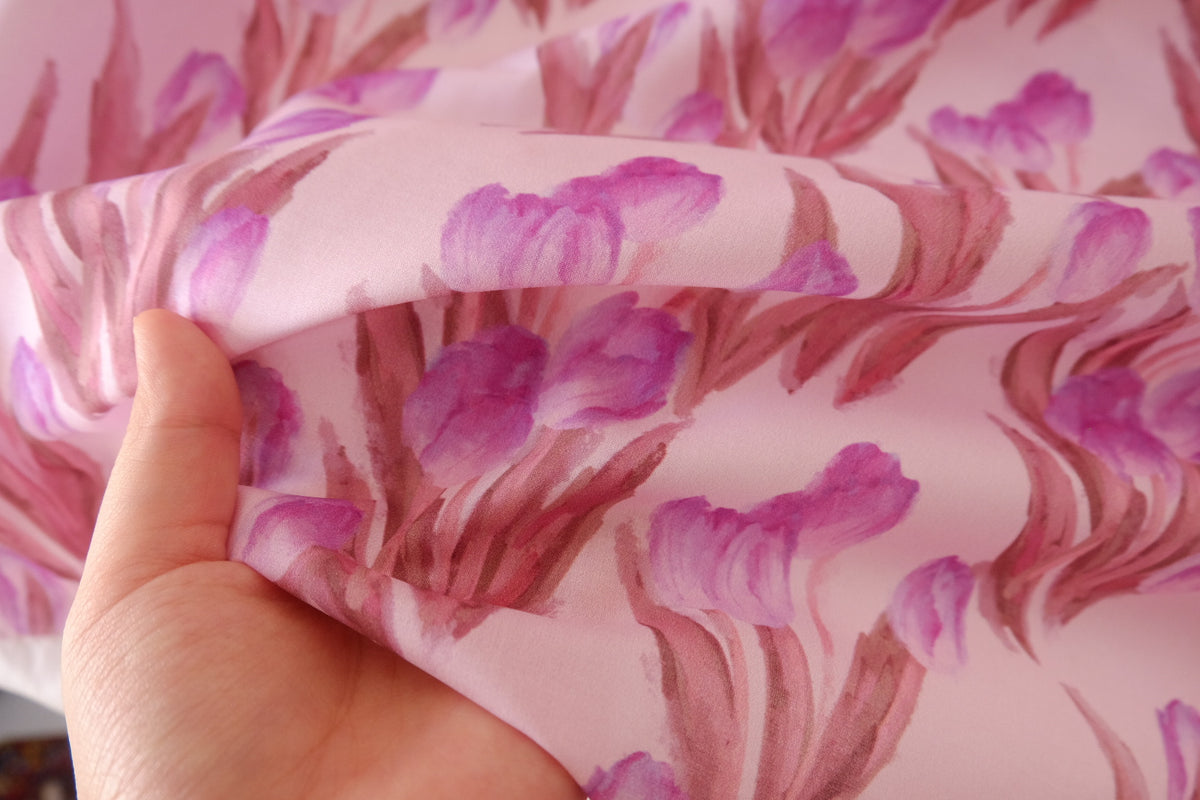 Watercolor Tulips Cotton Poplin – 2.19 yd